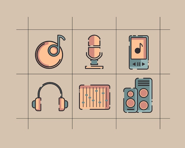 Vector muziek icon asset grafisch