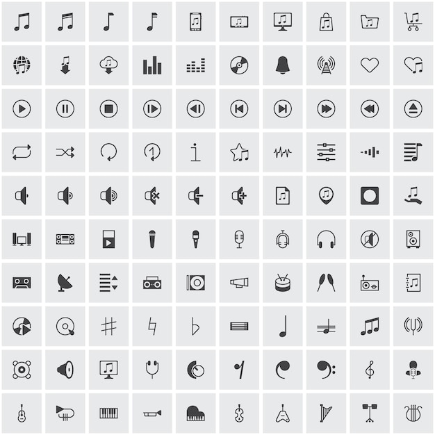 Muziek icon set
