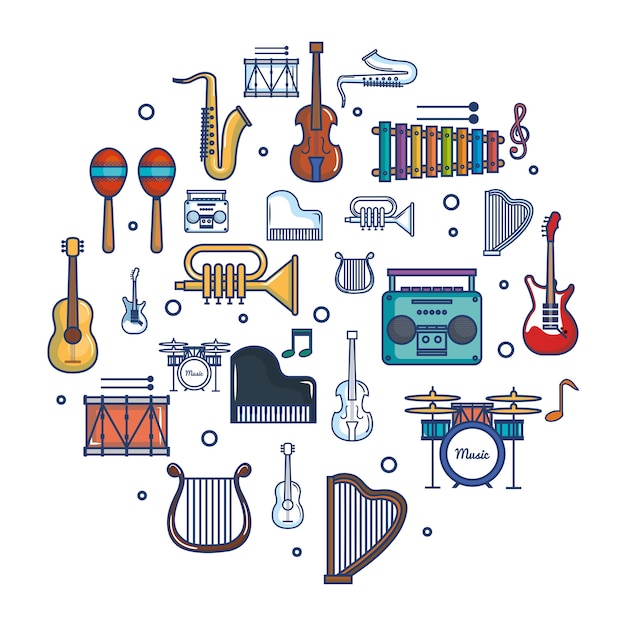 Vector muziek instrumenten
