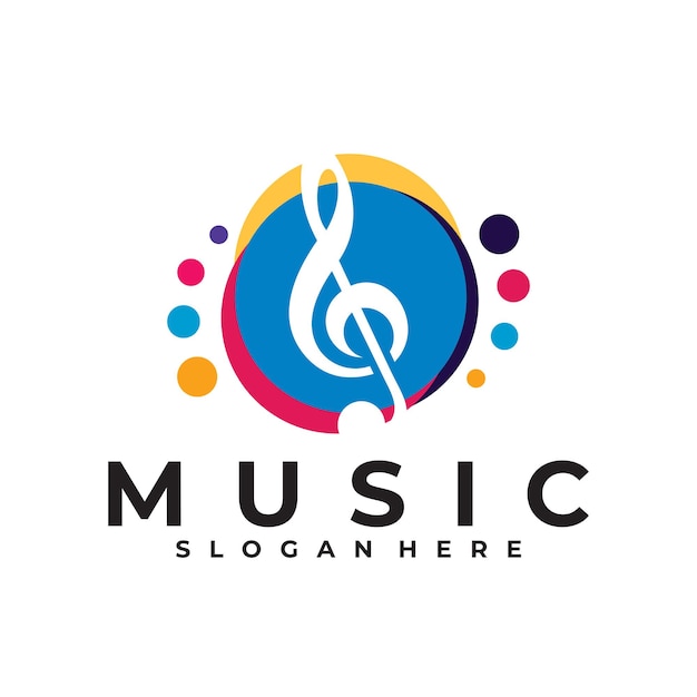 Muziek kleurrijke logo vector ontwerpsjabloon