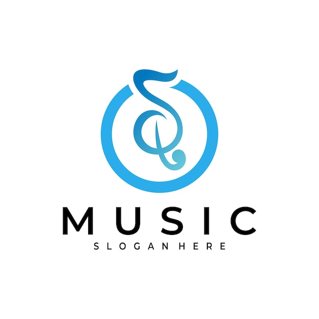 Muziek logo vector ontwerpsjabloon