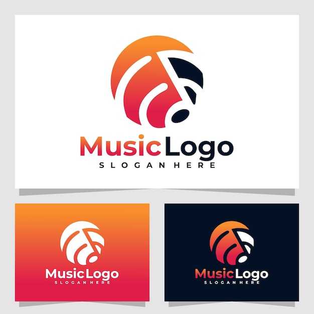 Muziek logo vector ontwerpsjabloon