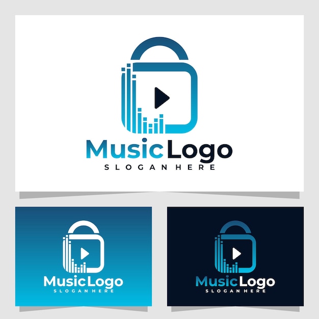 Muziek logo vector ontwerpsjabloon