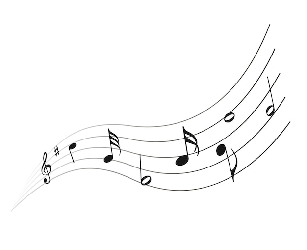 Muziek notities muzikaal element Platte vectorillustratie