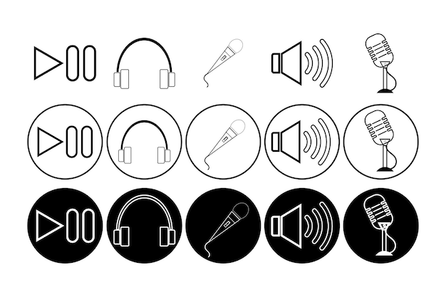 Muziek pictogram vectorset