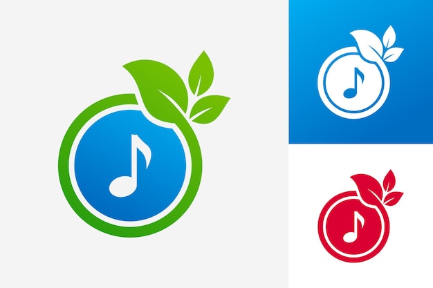 Muziek Plant Logo Template Design Vector, embleem, ontwerpconcept, creatief symbool, pictogram