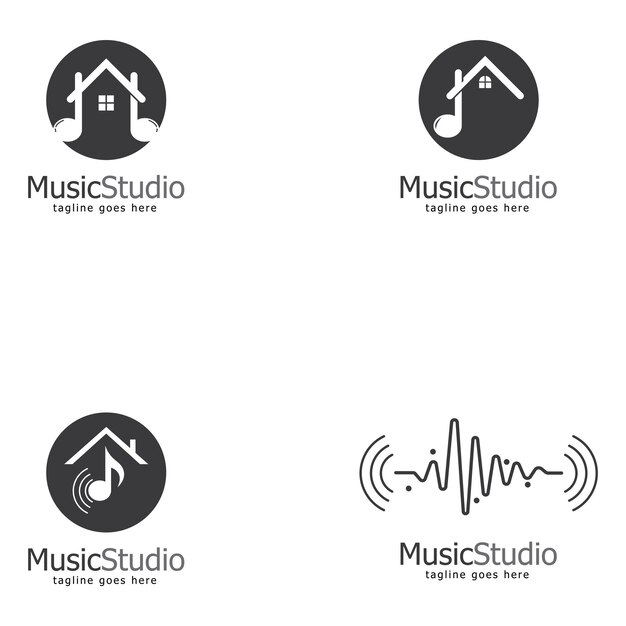 Muziek studio logo sjabloon ontwerp vector