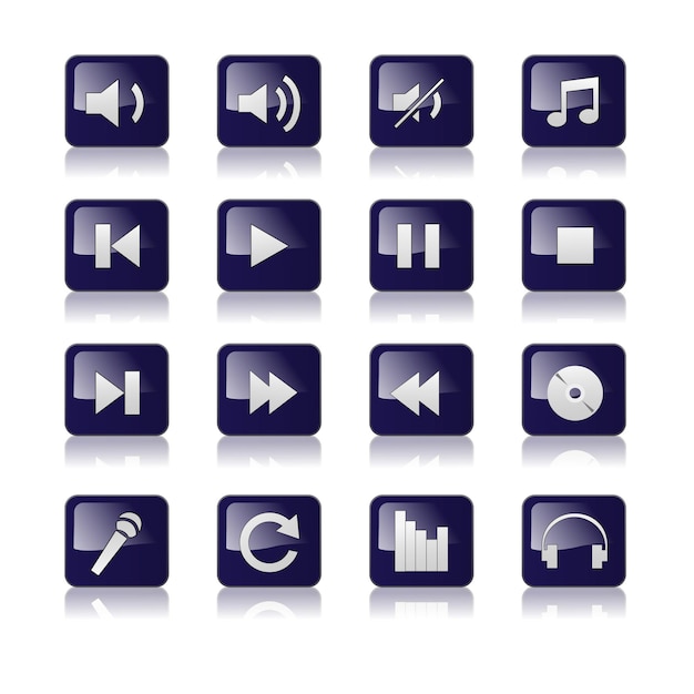 Muziek symbolen en iconen vector icon set