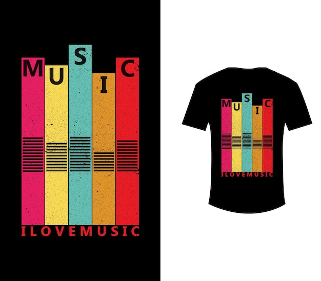 Muziek t-shirt ontwerp vintage stijl