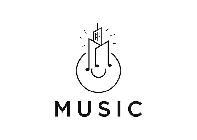 muziek toon logo ontwerp stad stad land