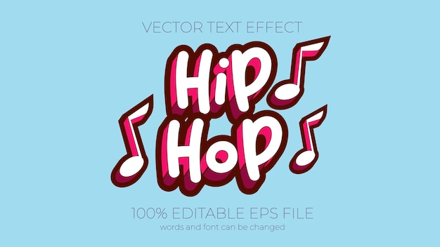 Muziekfeest Hip Hop bewerkbare teksteffectstijl EPS bewerkbaar teksteffect