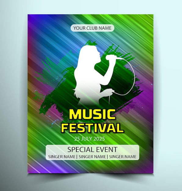 Vector muziekfestival flyer ontwerpsjabloon