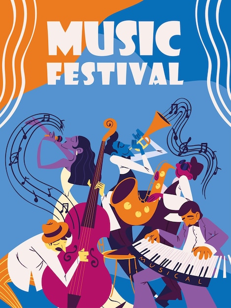 Muziekfestival posterafbeelding