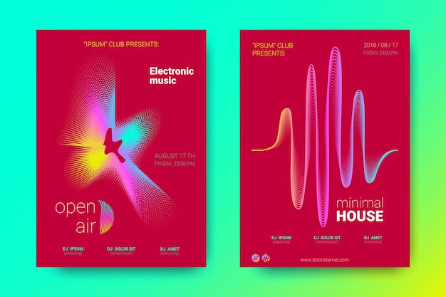 Muziekfestival posters collectie elektronische geluidsfolders