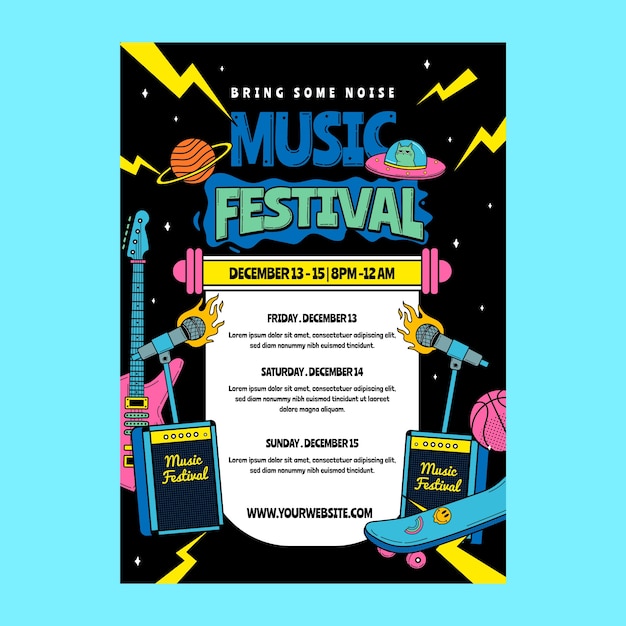 Vector muziekfestival sjabloonontwerp