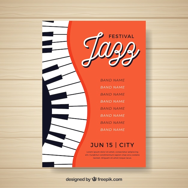 Muziekfestivalaffiche met piano