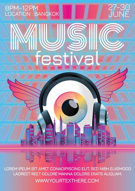 muziekfestivalposter voor muziekclub