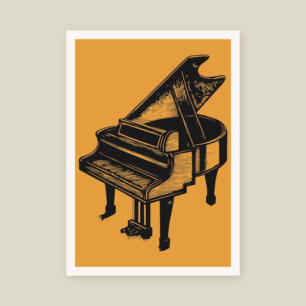 Muziekinstrument Zwarte Piano Vector Art