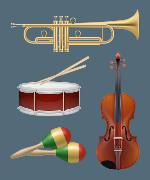 Muziekinstrumenten ingesteld