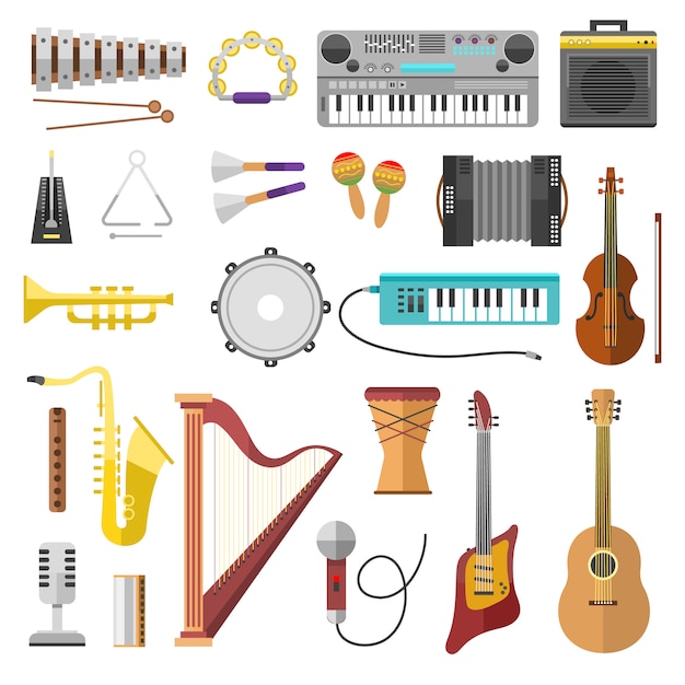 Vector muziekinstrumenten vector iconen