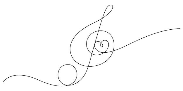 Muziekliefhebber concept met muzieknoten en hartvorm in één lijn