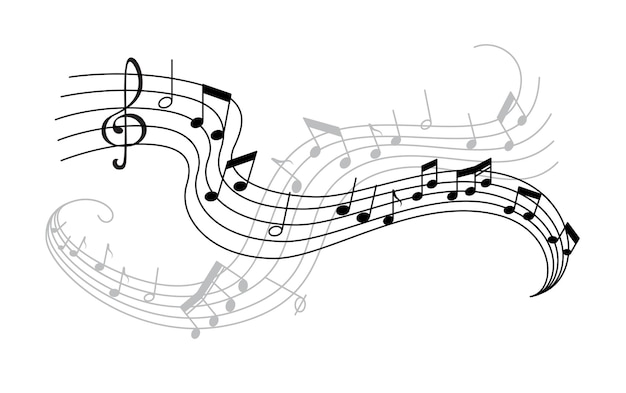 Muzieknoot en solsleutelpictogram voor muziekontwerp