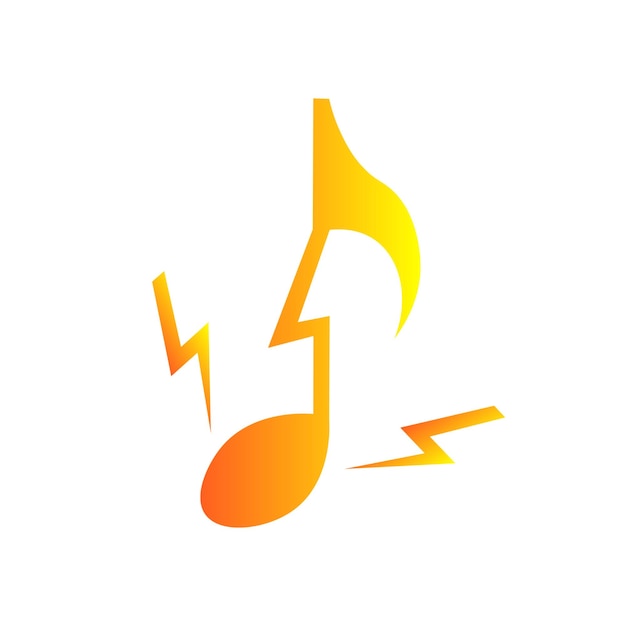Muzieknoot met bliksem muzikale icoon vector illustratie