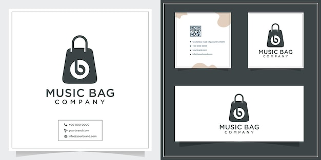 Muzieknoot ontwerp logo tas winkel concept idee