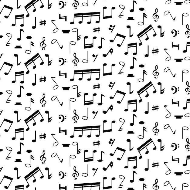 muzieknoot symbool vector illustratie naadloos patroon achtergrond