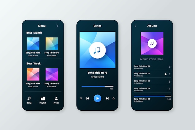 Muziekspeler app interface concept