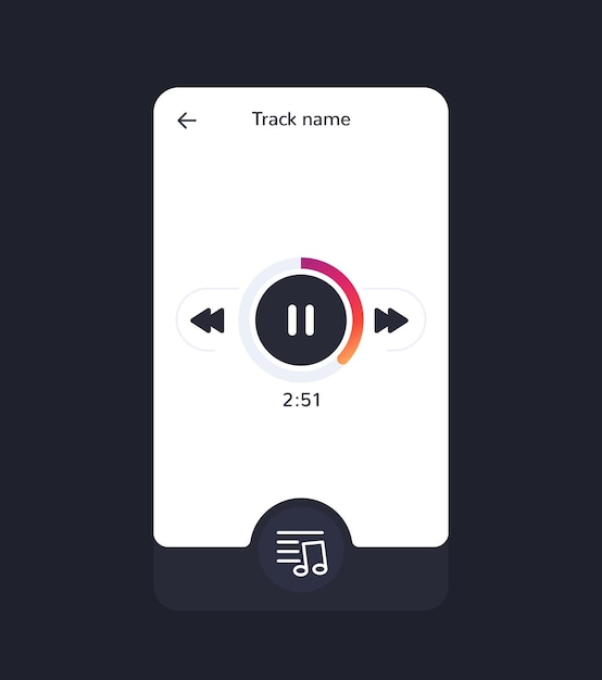 Muziekspeler interface mobiele app ui-ontwerp