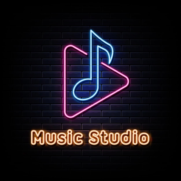 muziekstudio neonreclame neon logo