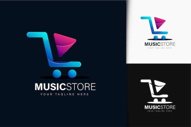Muziekwinkel logo ontwerp met verloop