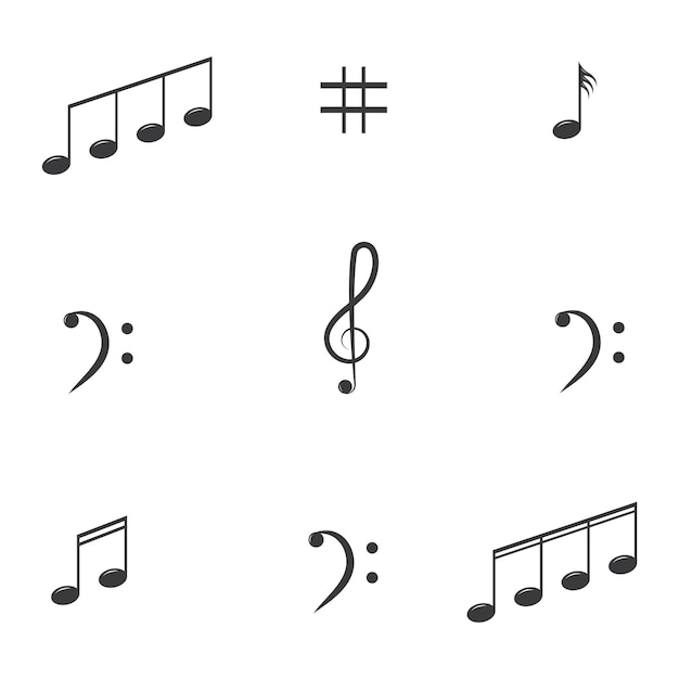 Muzikaal ontwerp element muziek notities symbolen vector illustratie Vector
