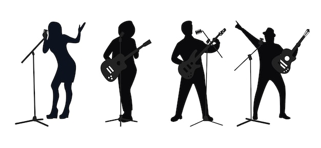 Muzikant Silhouetten Vector