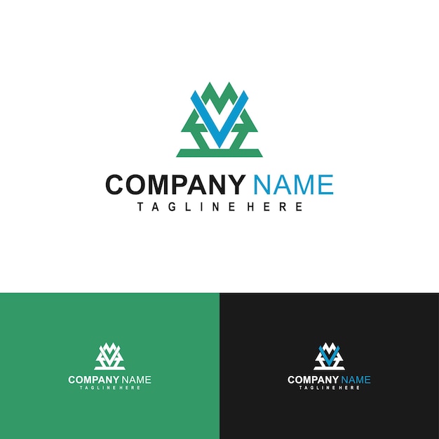 Инициалы MV и иллюстрация дома дизайн логотипа, подходящий для компании по недвижимости