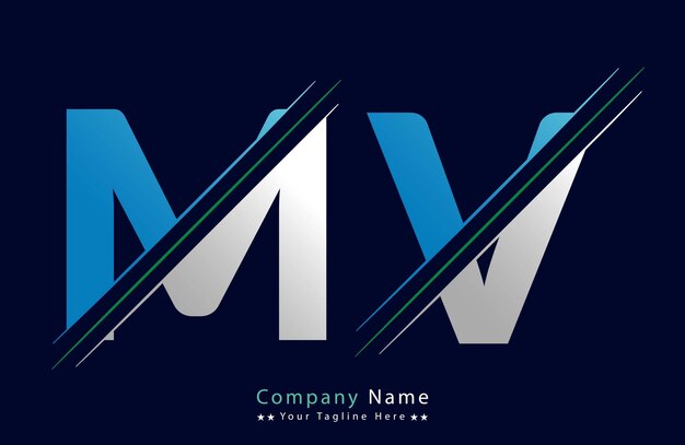 MV letter colorful logo in the circle Vector Logo Illustration