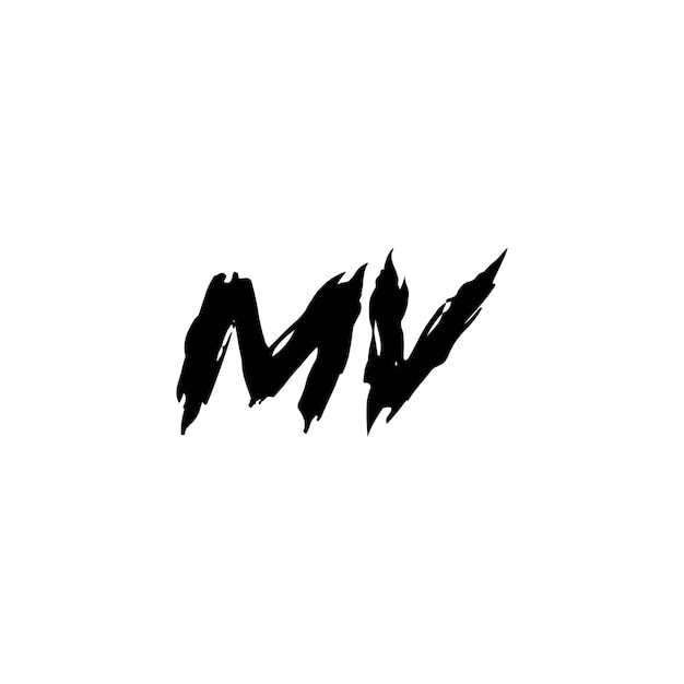 MV monogram logo ontwerp letter tekst naam symbool monochroom logo alfabet karakter eenvoudig logo