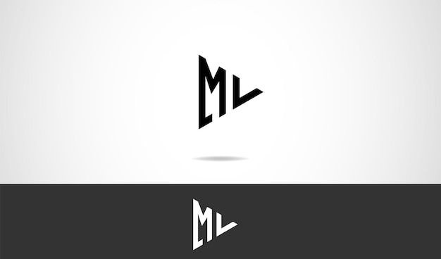 MV Monogram Triangle Letter Handmade Logo Design