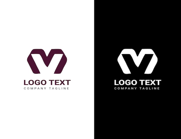 Vector mv negative space logo