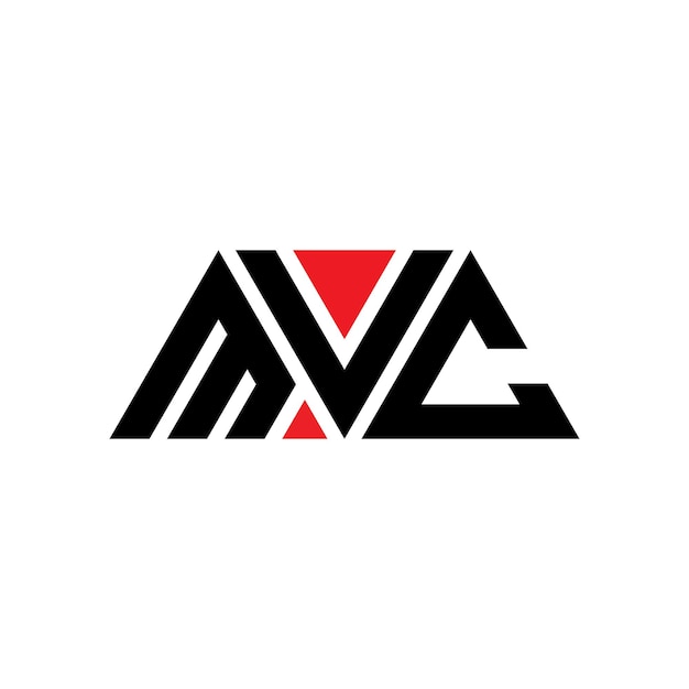 삼각형 모양의 MVC 삼각형 로고 디자인 모노그램 MVC 세각형 터 로고 템플릿과 빨간색 MVC 삼角형 로고 간단하고 우아하고 고급스러운 로고 MVC