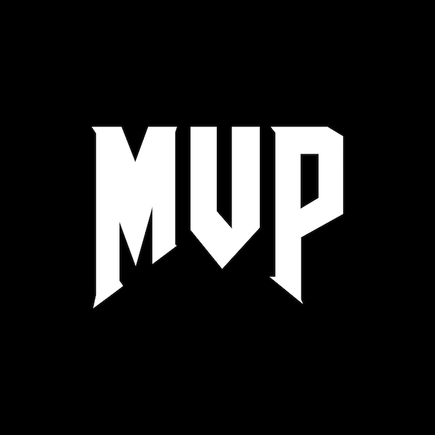 Литературный дизайн логотипа для технологической компании MVP, черно-белая комбинация цветов, логотип MVP, векторный дизайн MVP, икона MVP, алфавит MVP, типография MVP, дизайн логотип MVP.