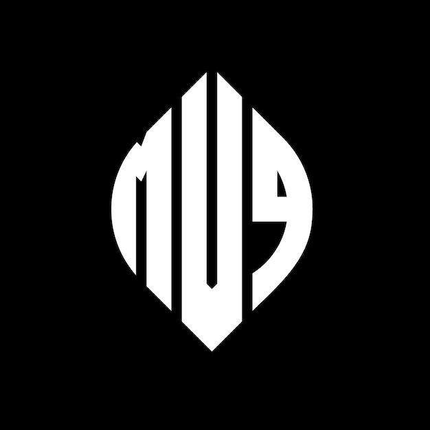 MVQ circle letter logo design with circle and ellipse shape MVQ ellipse letters with typographic style The three initials form a circle logo MVQ Circle Emblem Abstract Monogram Letter Mark Vector