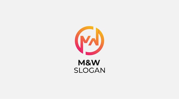 Mw letter initial logo design vector illustration