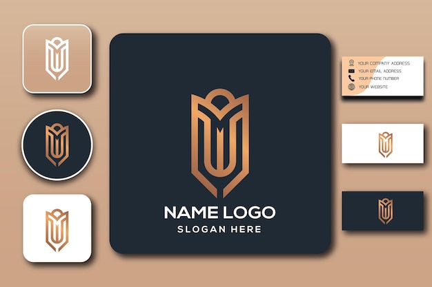 MW monogram logo template