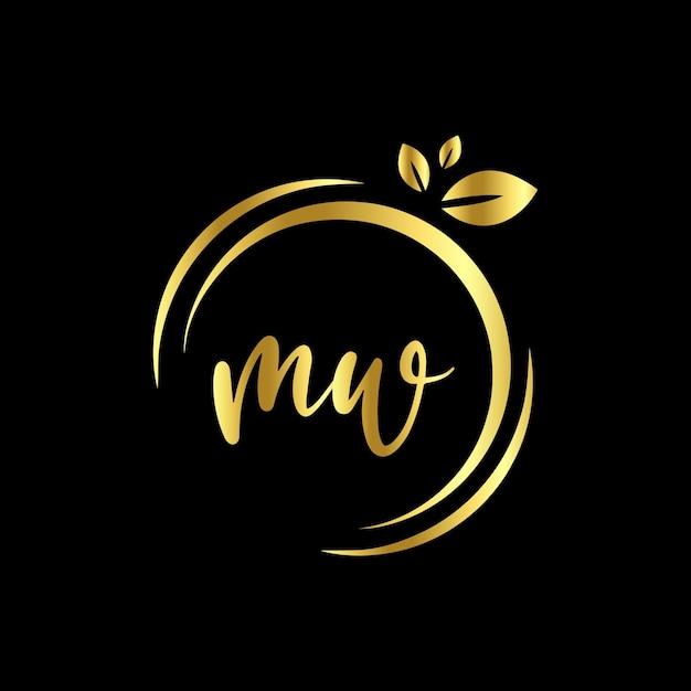 MW Monograms Circle handwriting logo template vector