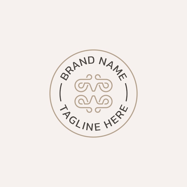 Vector mw of wm monogram minimalistisch vintage retro logo