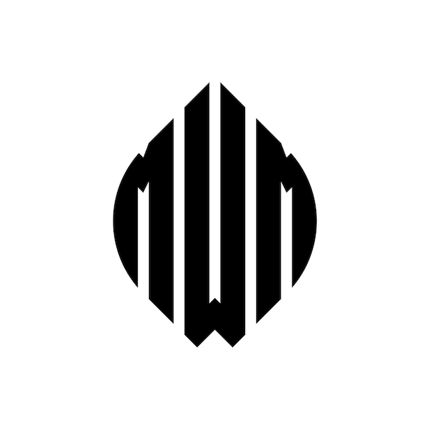 mwm circle letter logo design with circle and ellipse shape mwm ellipse letters with typographic style the three initials form a circle logo mwm circle emblem abstract monogram letter mark vector