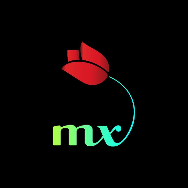 MX eerste logo voor feestgebeurtenis, bruiloft, wenskaart, uitnodiging Vectorsjabloon