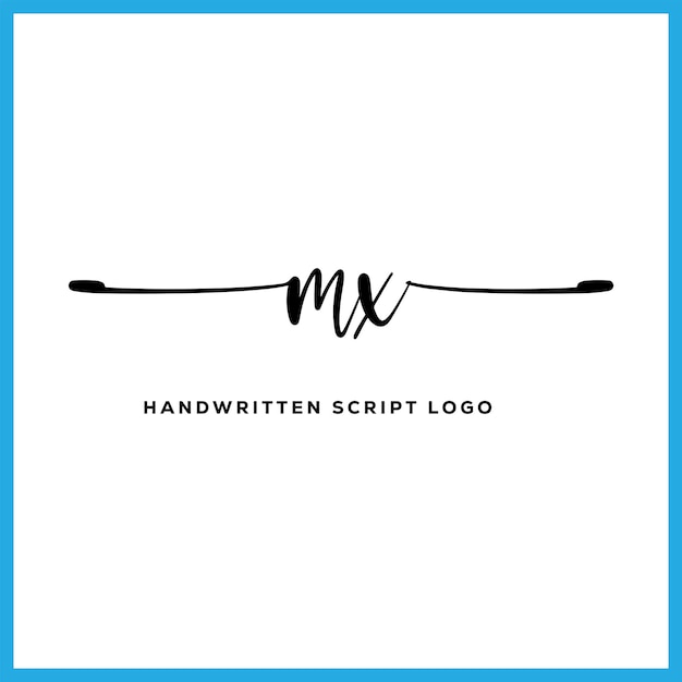 MX handwriting signature logo design MX letter real estate beauty photography letter logo